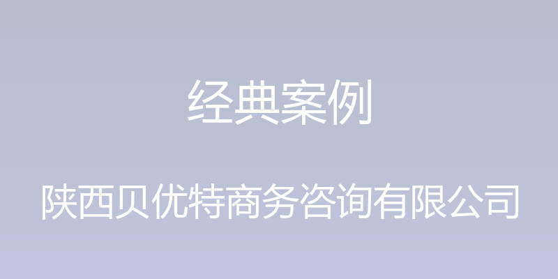 经典案例 - 陕西贝优特商务咨询有限公司